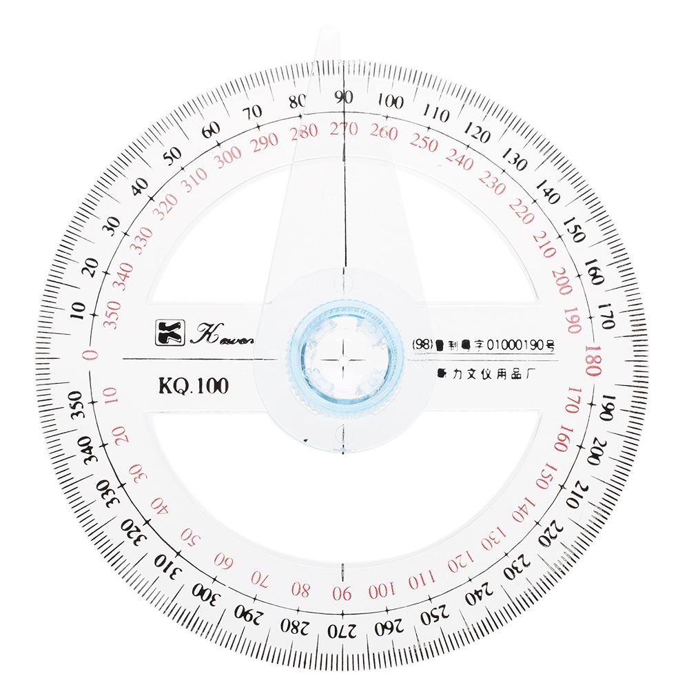 1PC Circular 10cm Transparent Plastic 360 Degree Pointer Protractor Ruler Angle For School Office Drafting Supplies Protractor