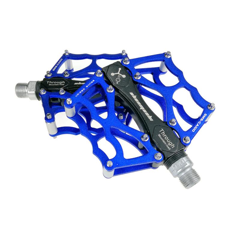 SMS Mtb Bicycle Pedals Aluminum Alloy Bike Pedals Fixed Gear Mountain Downhill Bike Pedals Bearings Cycling Bicycle Parts: blue