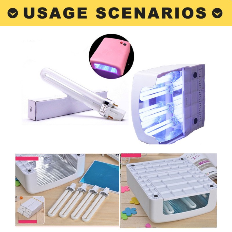 Tubo de lámpara antimosquitos G23 de 365nm, 7W, 9W, 11W, trampa asesina para moscas, recogedor UV de 2 pines, tubo de luz de curado de GEL BLB UVA para secador de uñas