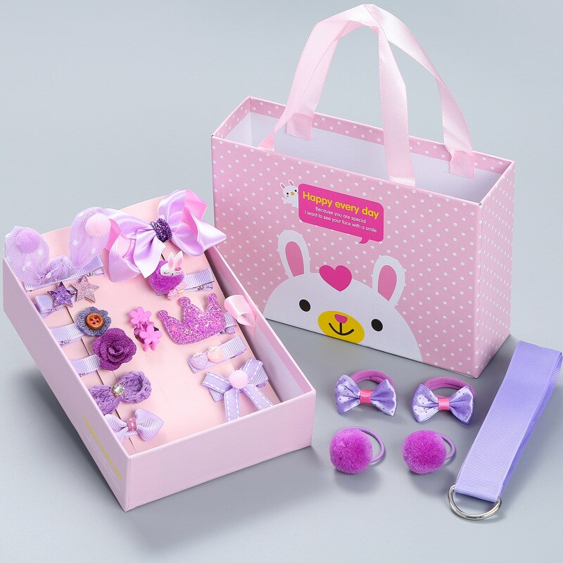 Accesorios coreanos para el cabello para bebé, tocado de princesa, horquilla para niña, juego de 18 piezas, horquilla para niña, conjunto con caja de