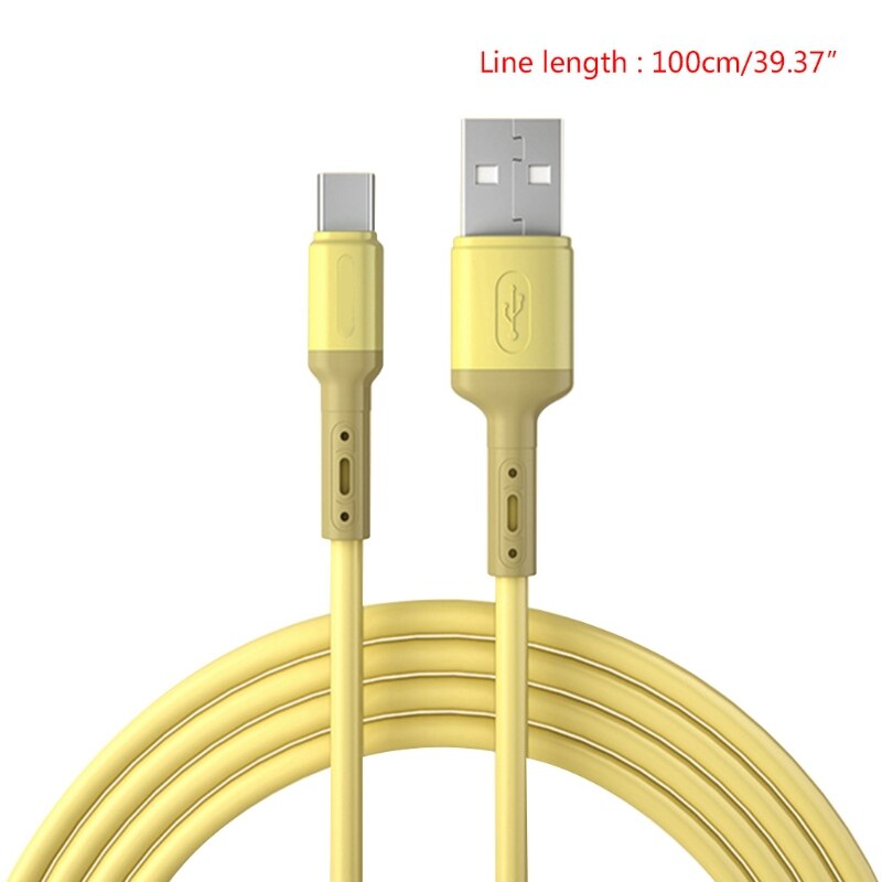 USB Cable,Fast Charger Lead, USB Cable Extremely Durable High Speed Data and Cha 62KA: Yellow / 1m