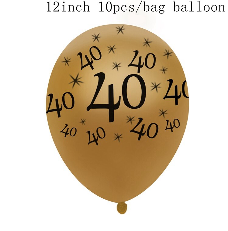 HUIRAN Black Golden Balloons 40 Years Old Birthday Baloon Happy 40th Brithday Party Decorations Adult Ballon Number Balon Globos: Gold 40 balloon