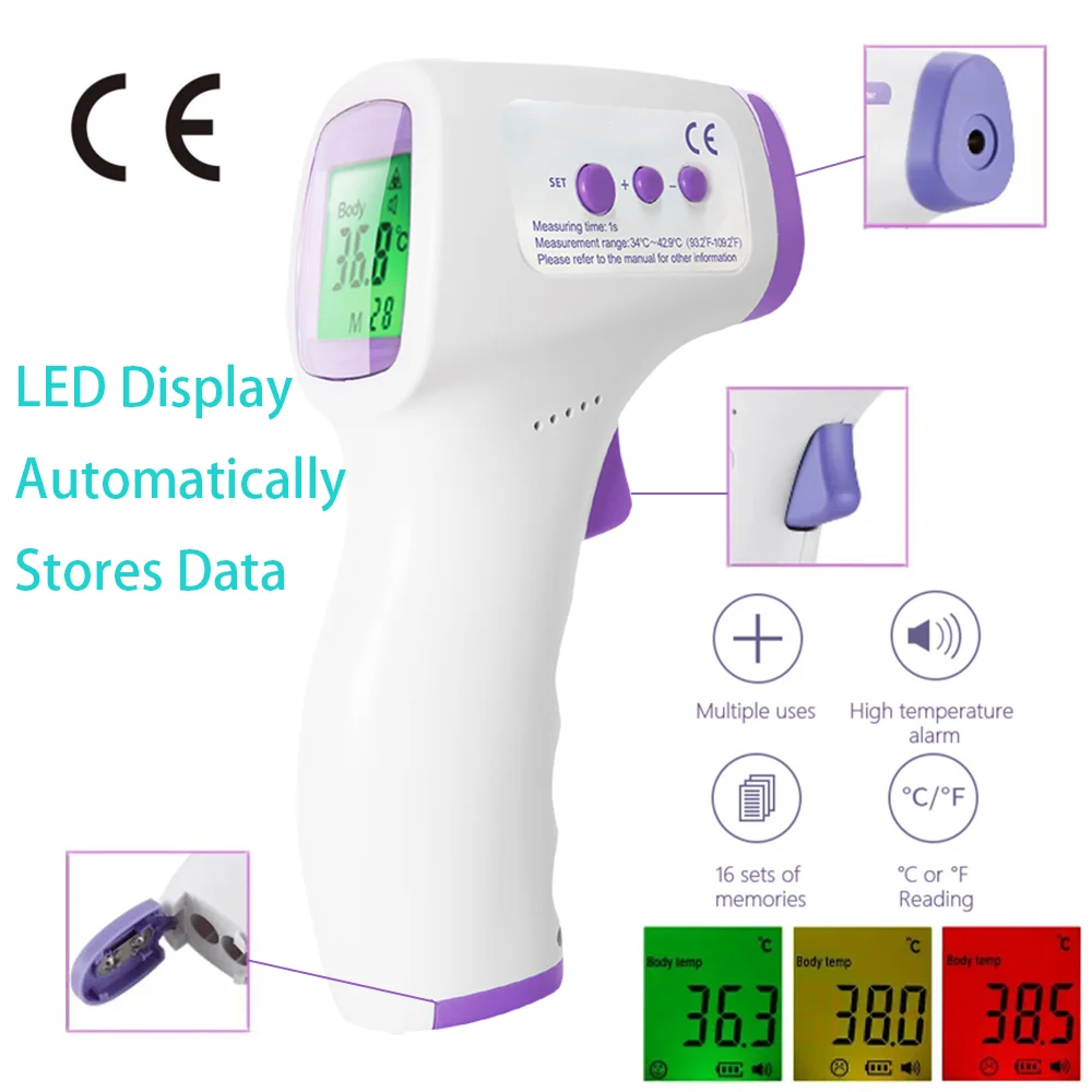 Thermomètre frontal médical sans contact, thermomètre numérique infrarouge, jauge de température infrarouge pour adultes et enfants, thermomètre de fièvre: 4