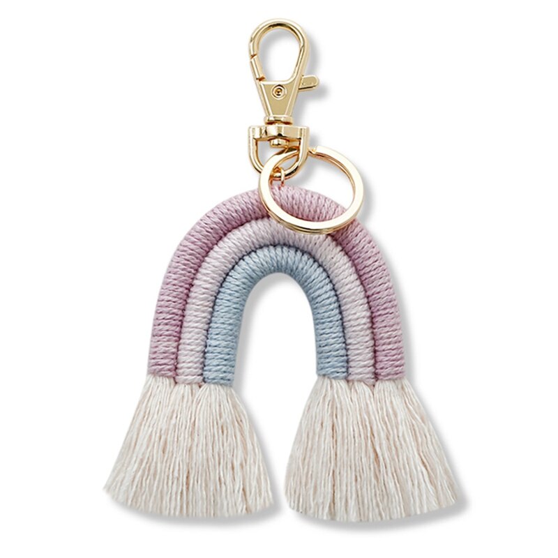 Weaving Keychains Weaving Rainbow Keychains for Women Boho Handmade ... – Grandado