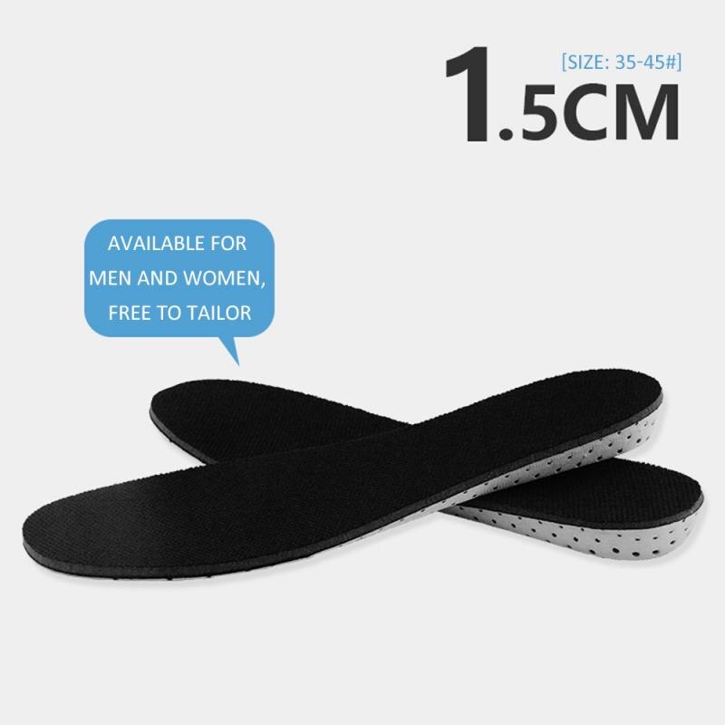 Semelles en mousse à mémoire de forme pour chaussures unisexes, 1 paire d'inserts de souliers respirants et durs, rehausseur de talon: Full pad 1.5cm