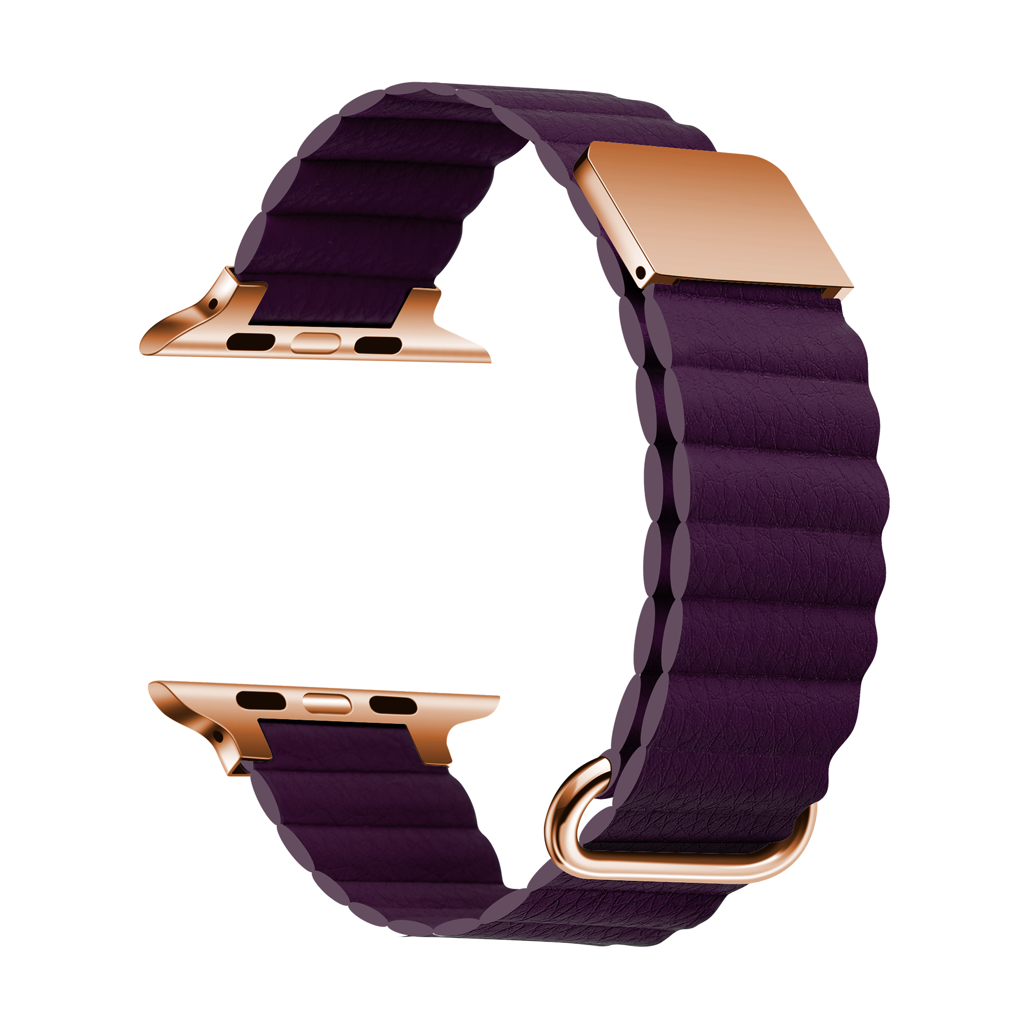 Pasek magnetyczny do Apple Watch Ultra Band 49mm 44mm 40mm 41mm 45mm 38mm Skórzana bransoleta Iwatch Series 8 7 SE 6 5 4 Akcesoria: Fioletowy zielony / 14mm
