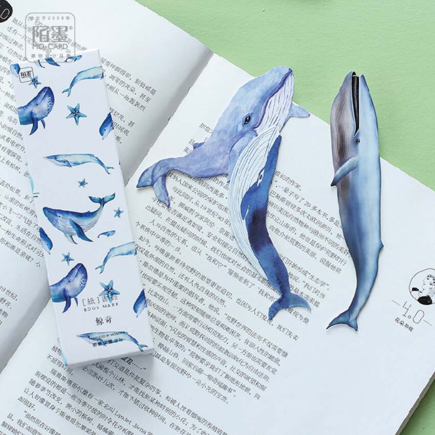 30 st/pack söt tecknad blåval flerfärgad fjäderpapper bokmärke kawaii skolbarn sidhållare påminnelseetikett farty