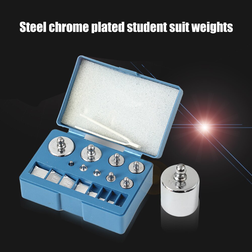 17pcs Chrome Plating Calibration Gram Scale Weights Set for Digital Scale Balance Measurement Analysis Instruments Weighing Tool