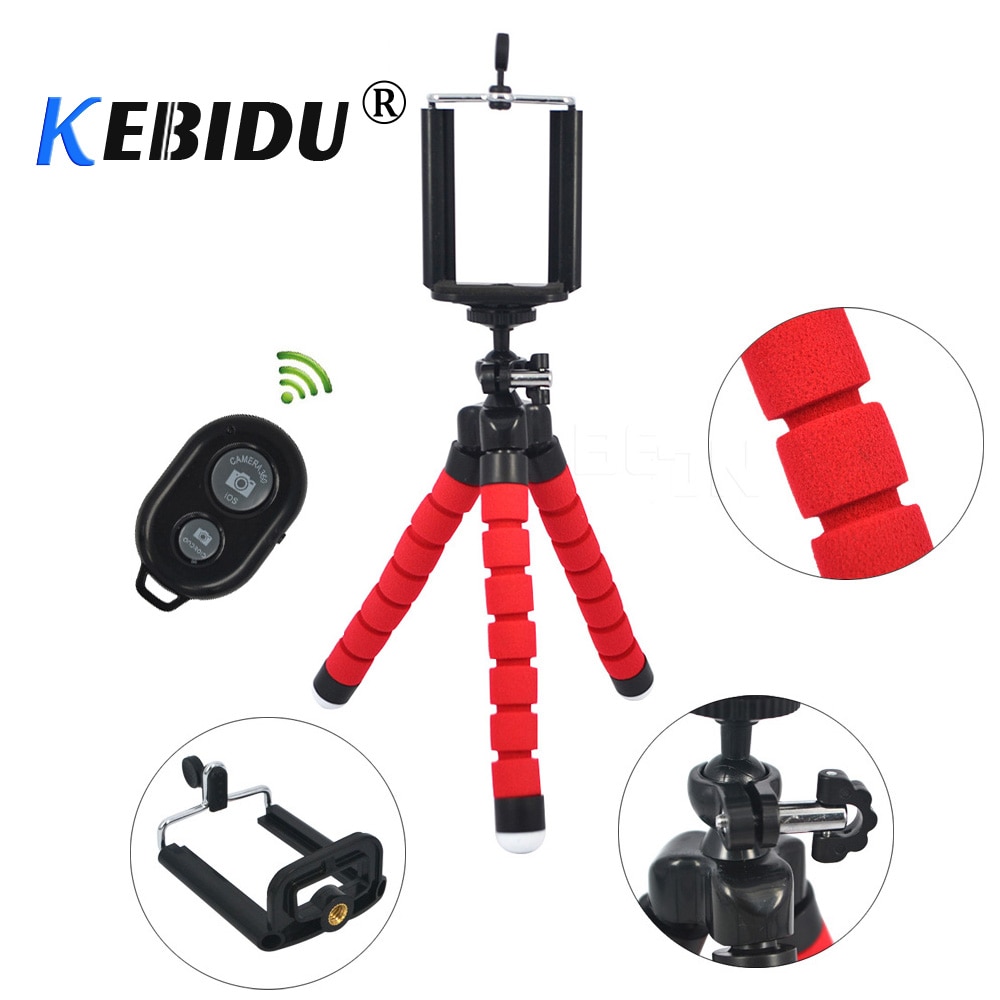 KEBIDU Flexible Octopus Tripod Bracket Selfie Stand Mount Monopod Styling Accessories + Remote Control Shutter For Car Phone