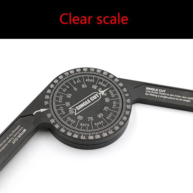 360 Degree Aluminum Miter Saw Protractor 7inch Rust Proof Angle Finder Precision 6XDD