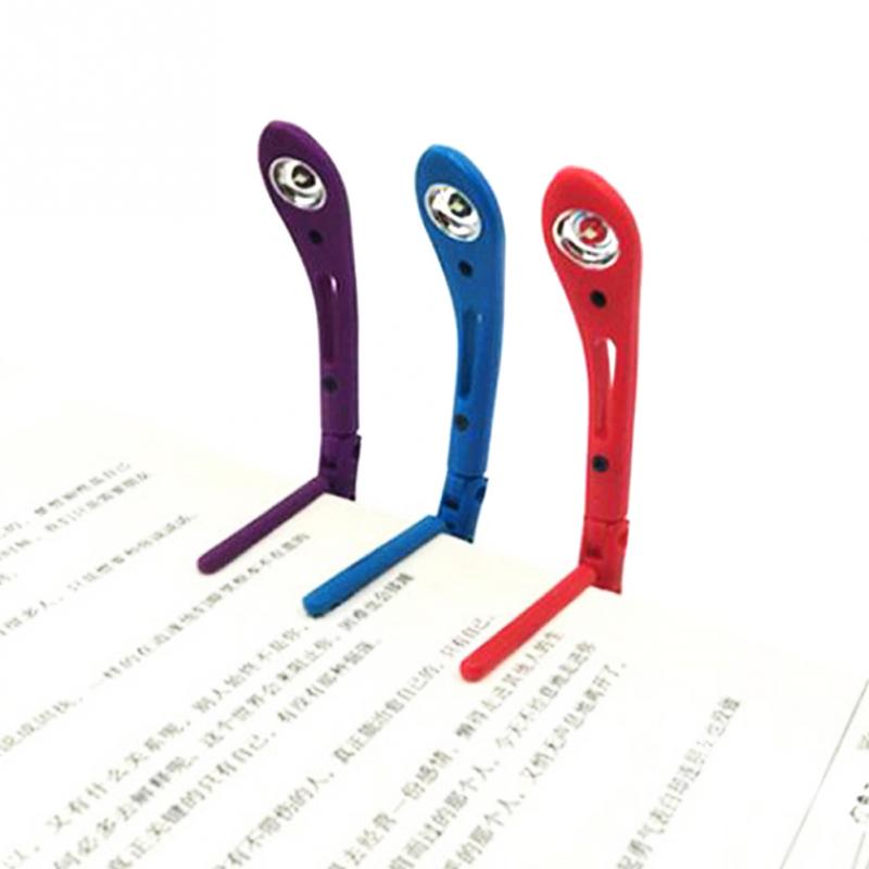 Plegable Lámpara de lectura para Kindle de lectura de libro LED luces Clip-en el libro ajustable Flexible con batería de Color al azar