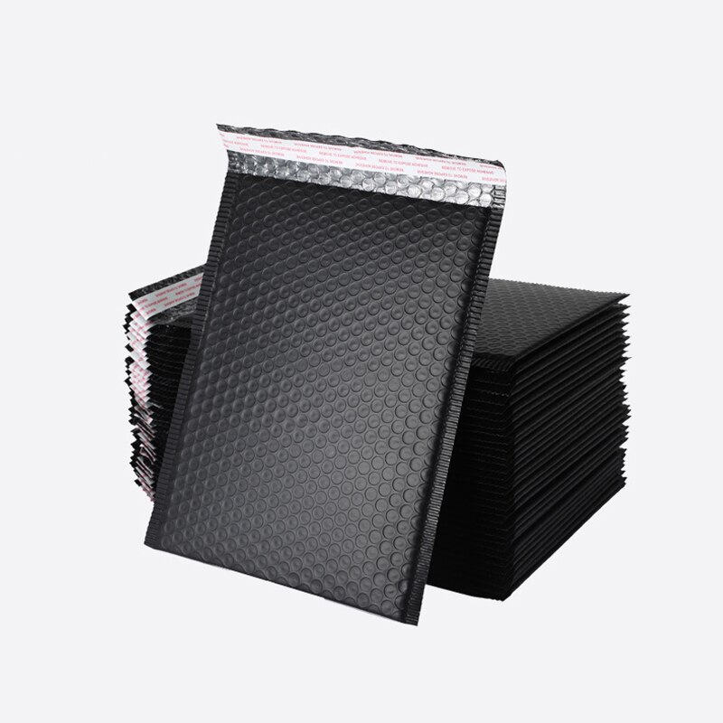 50pcs Pink Bubble Mailers Poly Bubble Mailer Self Seal Padded Envelopes Bags Colour Packaging Envelope Bags For Book: 25*30cm / Black