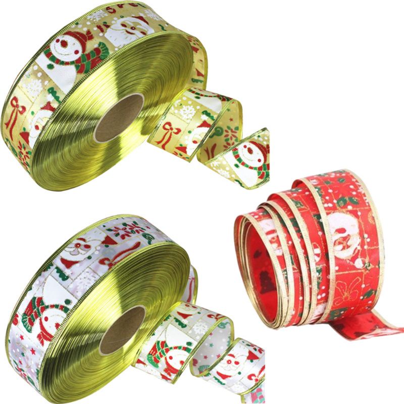 5cm breedtes 2m lengtes kerstdecoratieve linten poeder satijnen lint ambachtelijke linten kerstboomversiering strikken maken