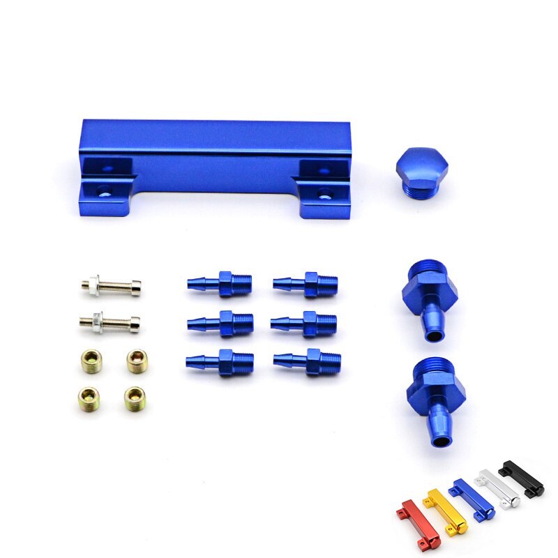 Racing Aluminum Turbo Wastegate Boost Vacuum Intake Manifold 6 Port 1/8 NPT FS-TW01: Blue