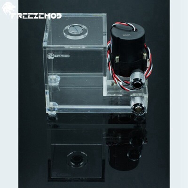 Freezemod gqsx -t1 industriel notesbog pc vandkøler kubisk gennemsigtig tankpumpe 500l/ timers kapacitet 600ml