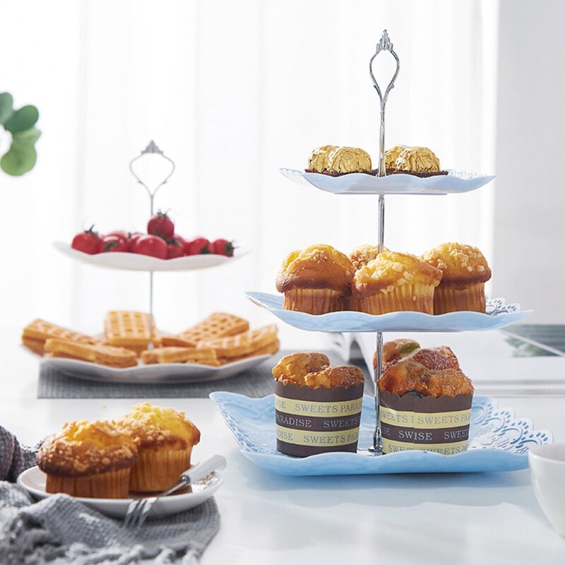 Afneembare Cake Stand Europese Stijl 3 Tier Gebak Cupcake Fruitschaal Serveren Dessert Houder Wedding Party Home Decor