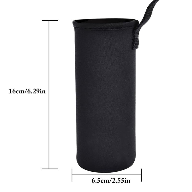 Urheilullinen vesipullon kansi neopreeni eriste hihalaukku laukku pussi kannettava tyhjiökuppisetti urheilu retkeilytarvike: Musta 420ml