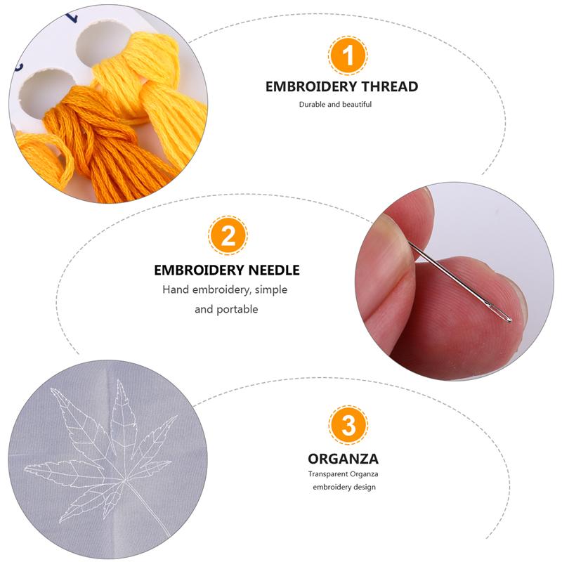 2 Sets Embroidery DIY Material Bag Embroidery Starter Kit