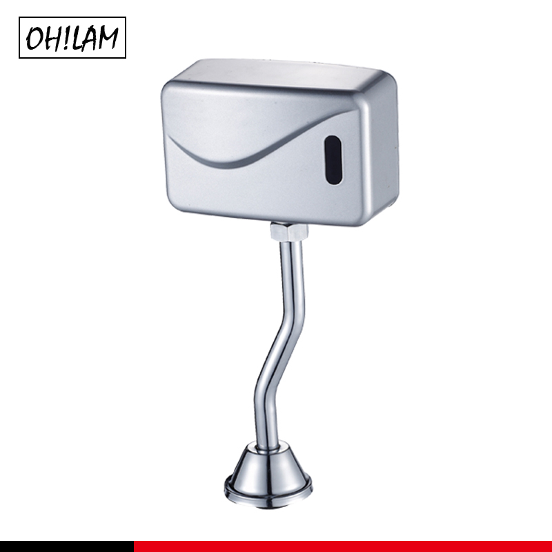 Bathroom Automatic Infrared Sensor Urinal Flush Valve For Men Toilet Exposed Wall Mounted Battery Power Touchless Flush Valve