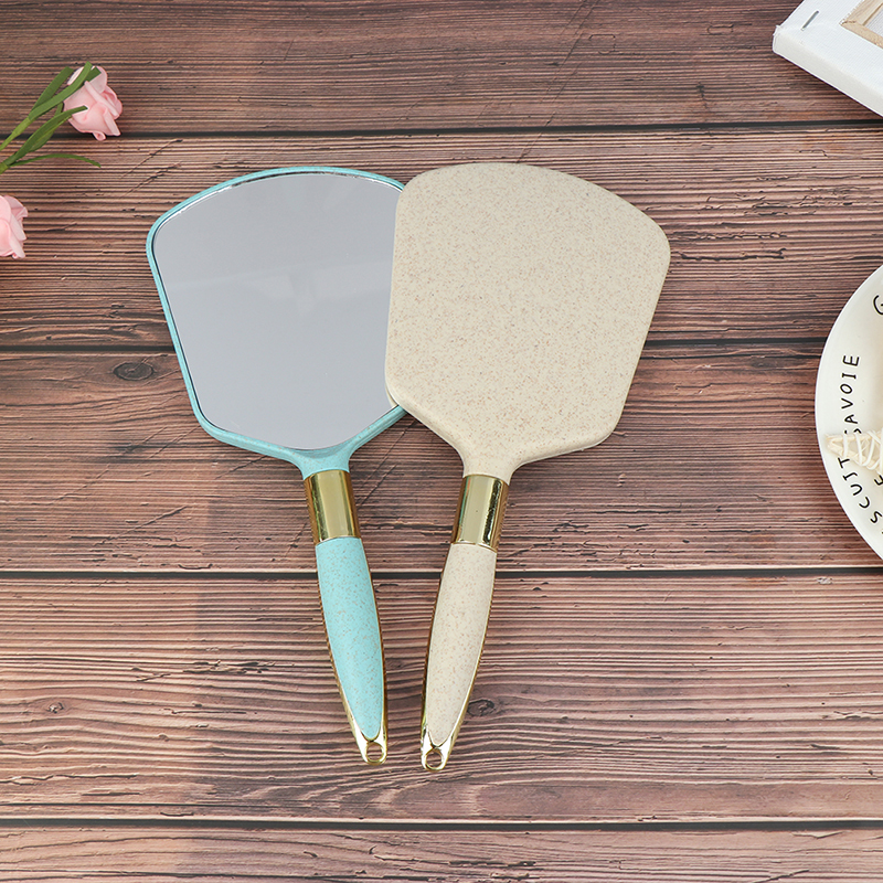 1pc Rectangle Hand Hold Cosmetic Mirror With Handle For Handle Makeup Mirror Makeup Mirror Makeup Vanity Mirror