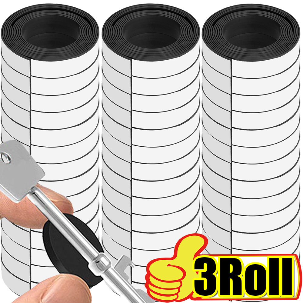 Flexible Magnet Strips Strong Self Adhesive Rubber Magnetic Tape Cuttable DIY Wall Photos Posters Fixed for Whiteboard Fridge
