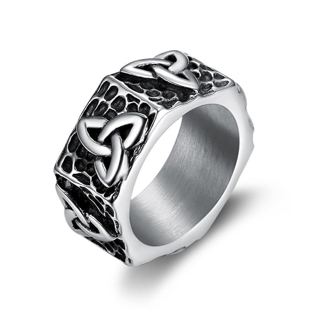 Jahrgang Wikinger Ring Männer Jungen Punk 316L Edelstahl nordisch Odin Dreieinigkeit Ring Radfahrer Amulett Wikinger Schmuck Größe 7-13