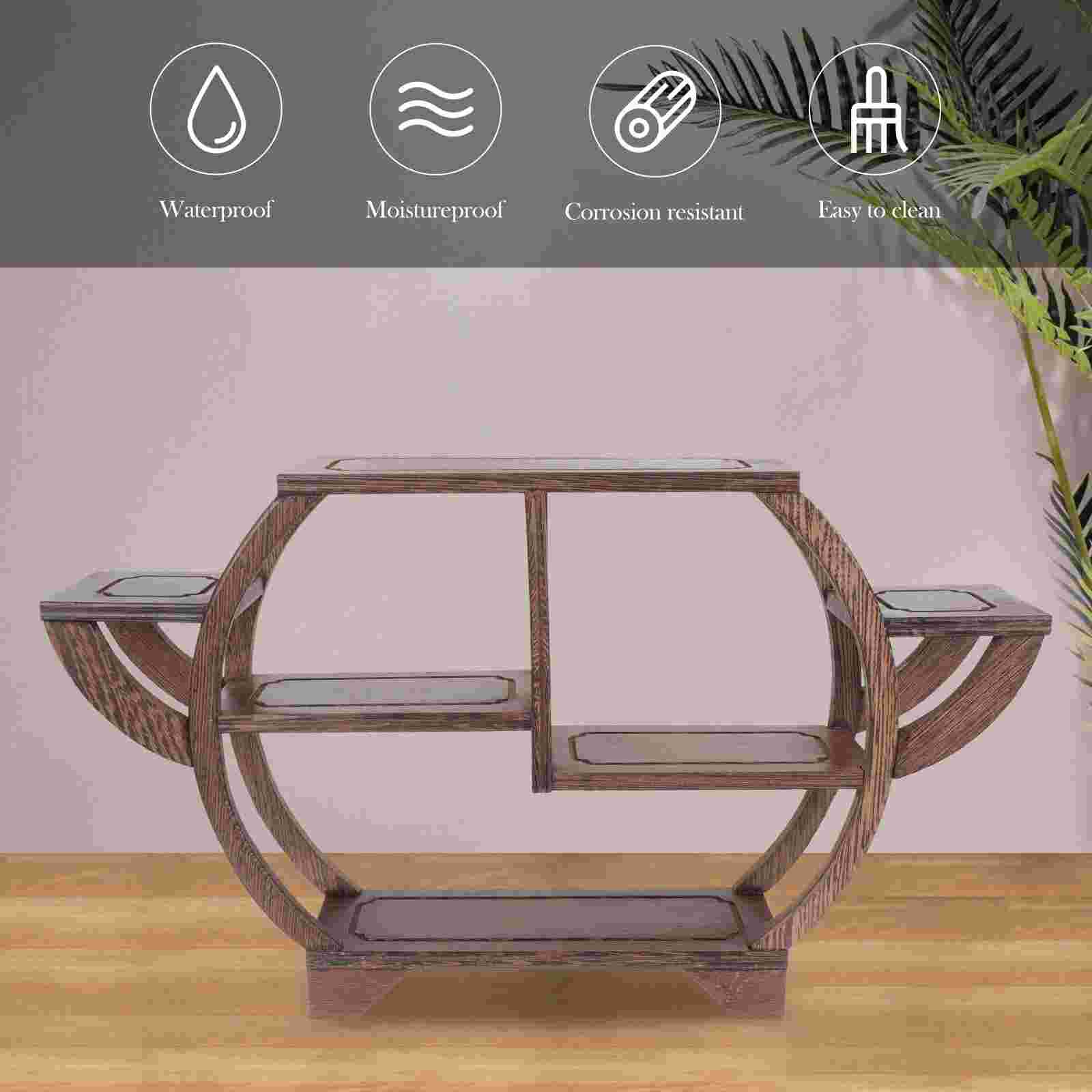 Artistieke Houten Display Rack Ornament Multi-Lagen Toont Stand Desktop Rack Ornament