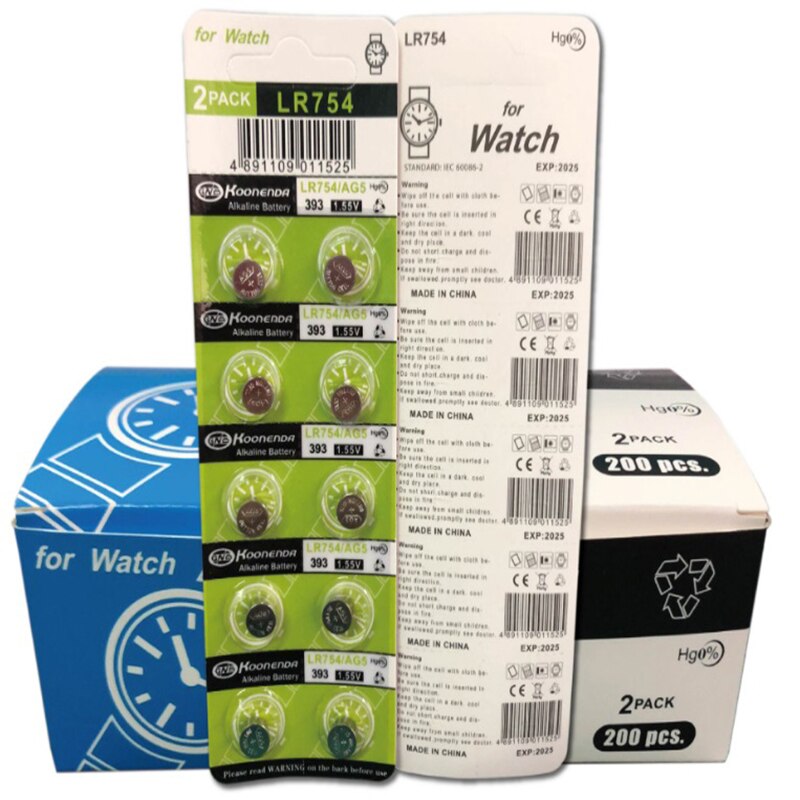 10pcs AG5Button Batterie LR754 393 s 193 Cell Coin Alkaline Battery 1.55V LR48 For Watch Toys Remote