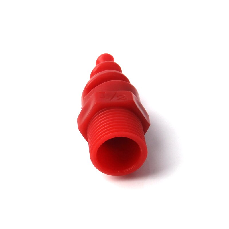 1-100pcs 1/4 Inch Plastic Spiral Nozzle Red Male Thread Atomizating Sprinkler Heads Garden Irrigation Spiral Cone Nozzle