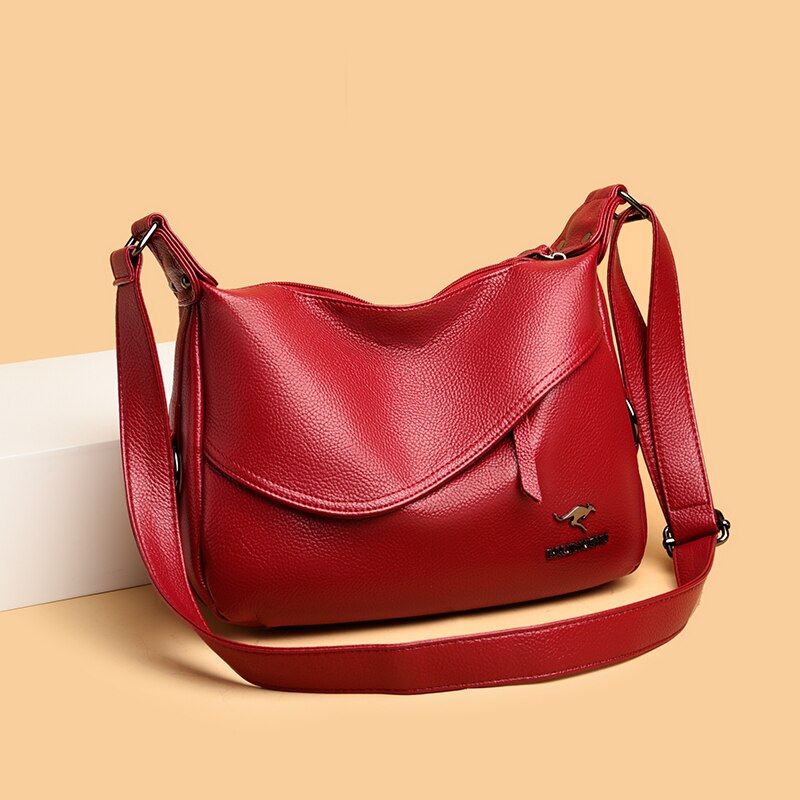 Couleur Unie Doux En Cuir PU Sacs À Bandoulière pour Femmes Dames Sac de Banlieue Décontracté Sac À Bandoulière