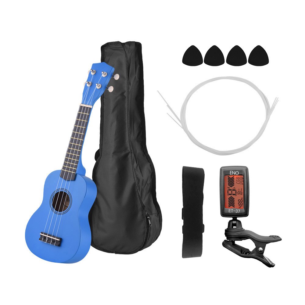Muslady 21 Inch Ukulele Soprano Ukelele Mahogany Wood Guitar Musical Instruments Set Kits+Tuner+String+Strap+Bag: Style 3