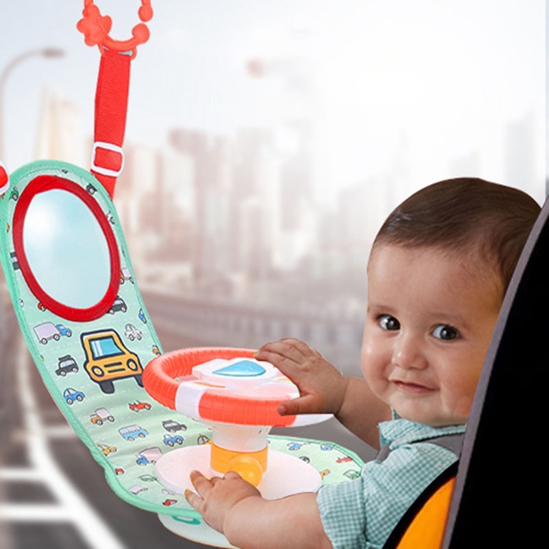 Coche de juguete de imitación para conducir bebés, volante de simulación, música ligera, Educación Temprana, coche de juguete simulado para conducir: Default Title