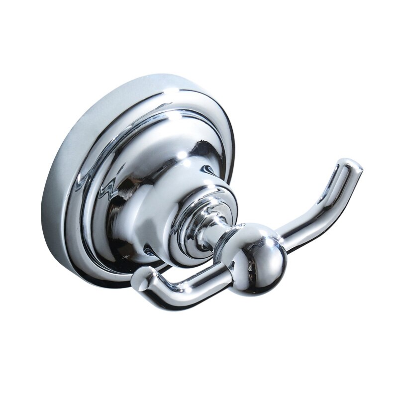 Ledeme Gewaad Haak Hangers Muur Mount Nail Moderne Rvs Chrome Hoed Handdoek Haken Twee Haak Badkamer Accessoires L1405-2: Default Title