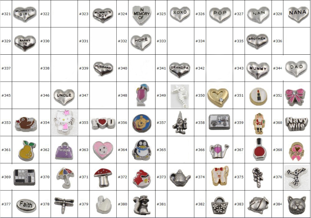 Floating Charms Floating Locket Charms Memory Locket Charms (over 500 styles per your request)