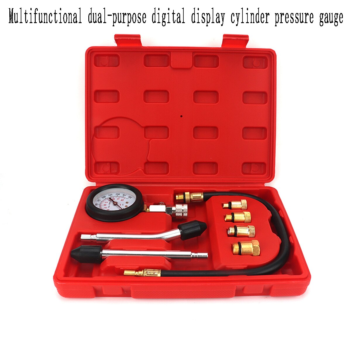 Auto Multifunctionele Dual-Purpose Digitale Display Cilinder Manometer Cilinder Druk Tester Testing Tool Motorfiets