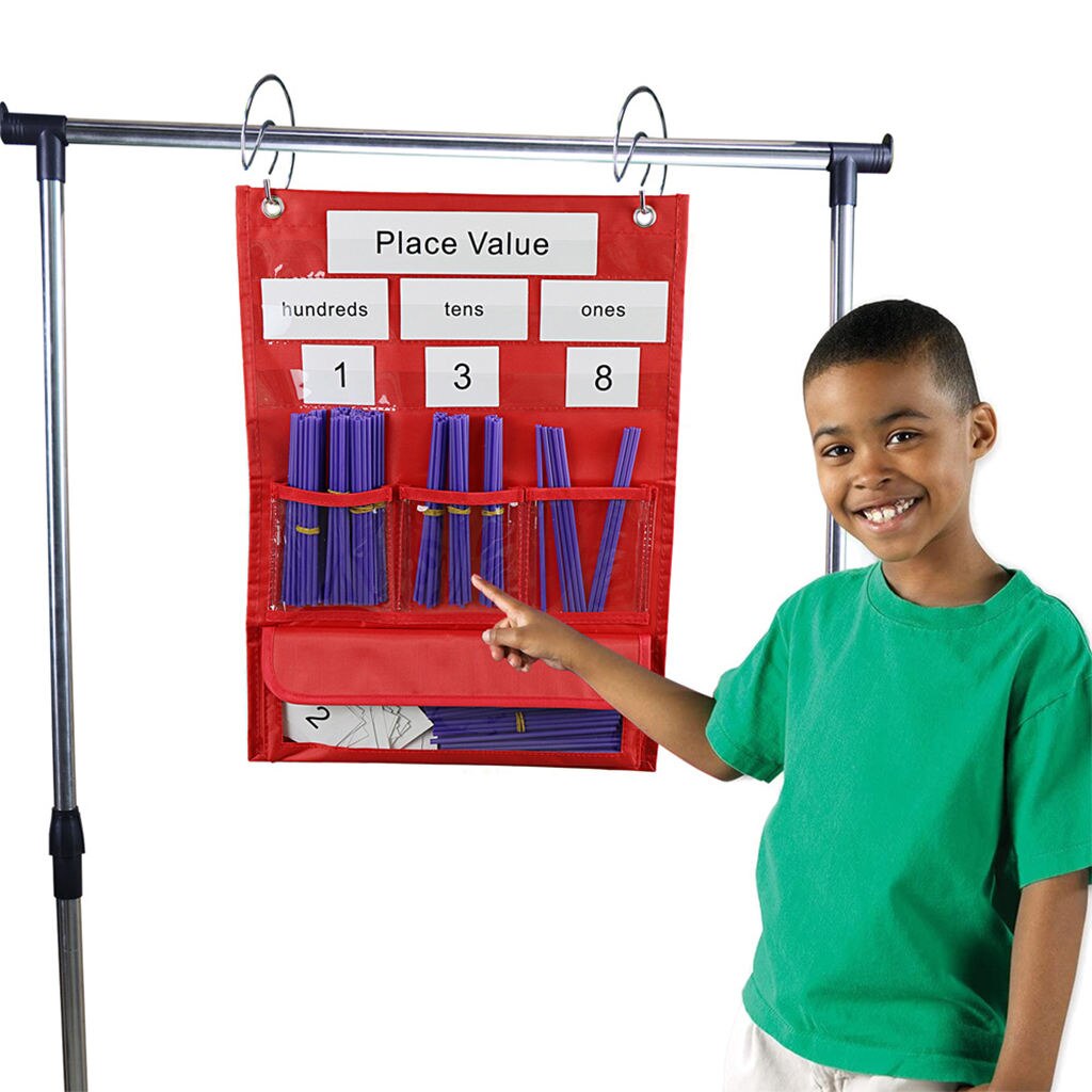 Place Value Pocket Chart Practice Place Value Toy Educational Tool Counting Caddie for Classroom Childrens Math Lessons Home