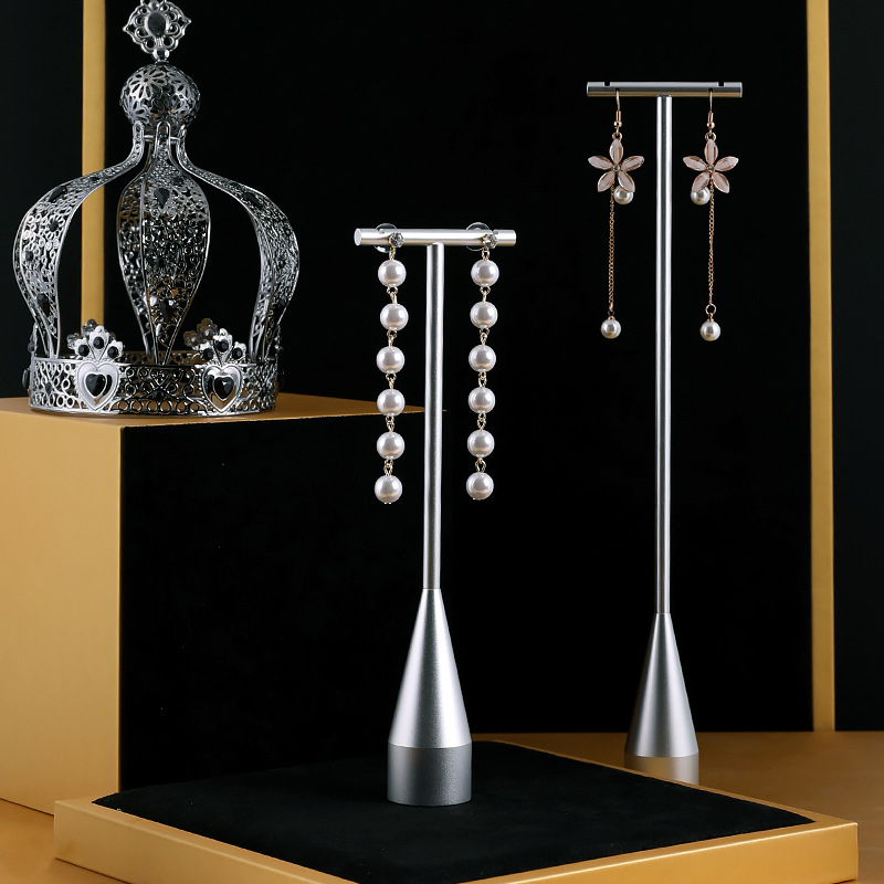 Örhängen i metall, displayställ för försäljning av smycken, ringörhängen, förvaringsställ, t-barhållare, örhängen, hängande arrangör