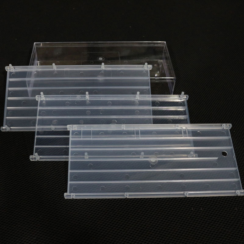hamsterkooi - 45 cm knaagdierkooi van acryl met twee niveaus | Transparant hamsterhuis met etages | Ruime accommodatie voor kleine dieren voor het observeren van de fokkerij