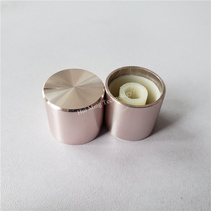 10Pcs Aluminium Kunststof Knop Potentiometer Knop 19*17*6Mm Chassis Volume Knop Switch Cap Plum Handvat knop Voor Hi-Fi Versterker: Champagne