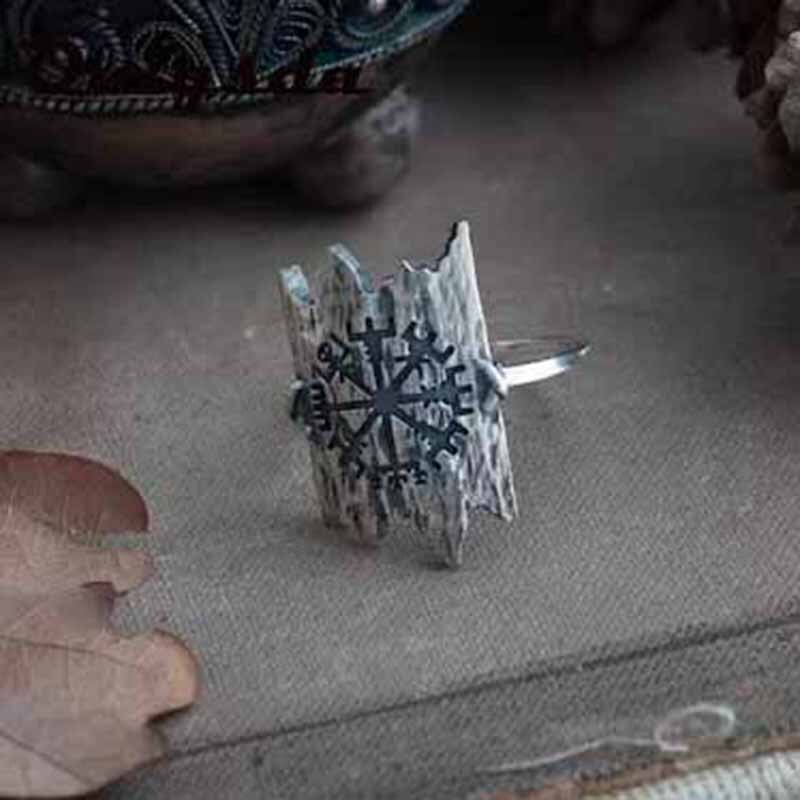 Viking Kompas Runic Ringen Mannen Vintage Nordic Totem Odin Mannen Ringen 3D Verbeterde Mode-sieraden Vriendje
