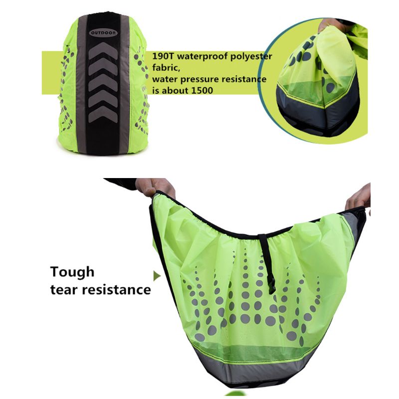 20-55L Reflective Backpack Cover Outdoor Cycling Hiking Sports Bag Waterproof Rainproof Covers Rucksack Rain Cover