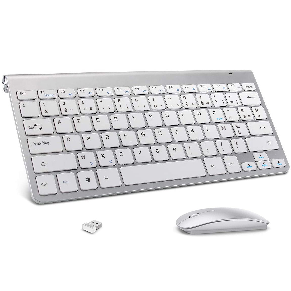 Francês azerty layout teclado sem fio mouse combo pequeno teclado portátil mouse sem fio para computador portátil desktop computador viagem de negócios