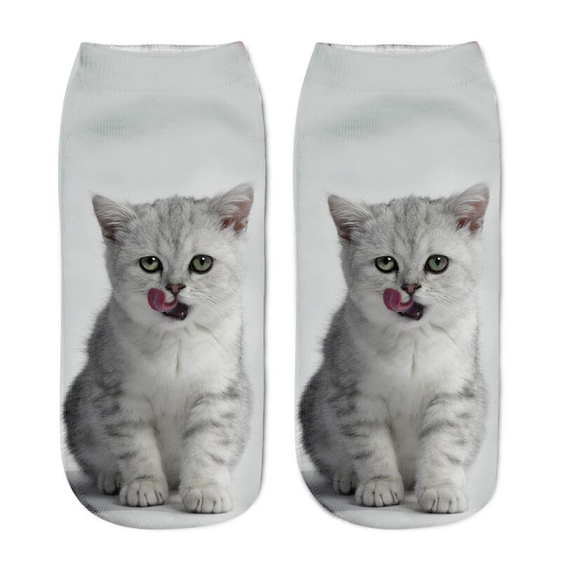 Kids Socks 3D Printing Cute Animal Cat Boys Girls Socks Low Ankle Funny Sock for Children 8-16Years: 4