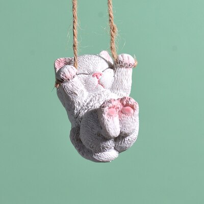 Schattige katten honden teddy schommel dier boom hanger hangende decoratie kawaii verjaardag kinderspeelgoed feeëntuin miniaturen huisdecoratie