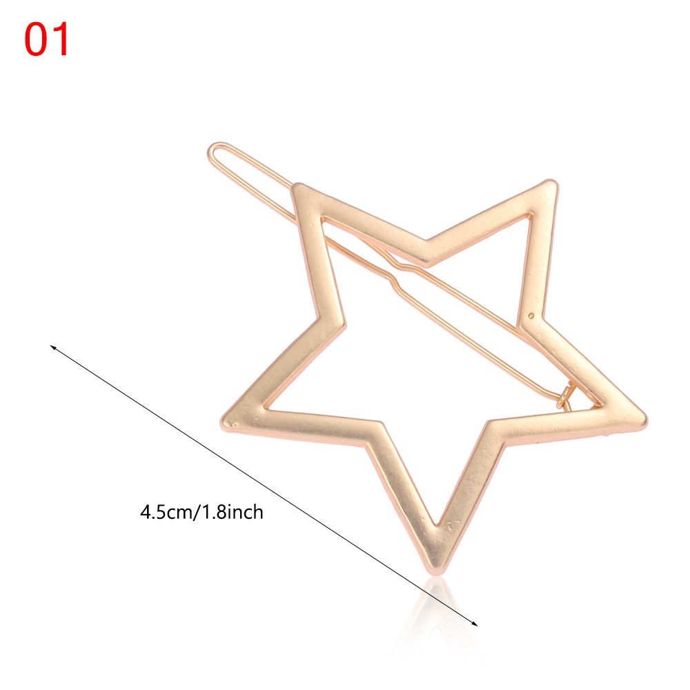 Horquillas de Metal a la para mujer, Clip para el cabello de pentculo Simple, horquilla de aleación geométrica, pasador de círculo de Luna, accesorios para el cabello para niñas: Gris