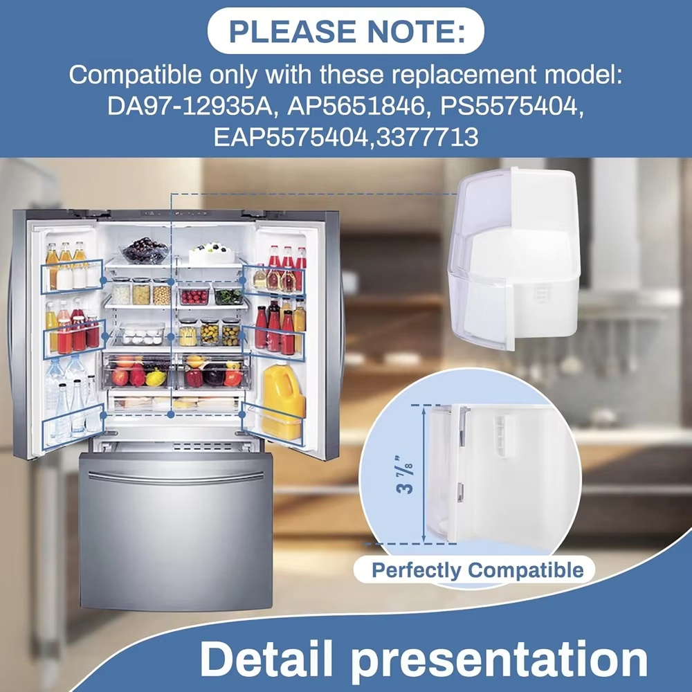 DA97-12935A Door Bin, RF220NCTASR Door Shelf Compatible with samsung (Both Left and Right) RF220NCTASG, RF220NCTAWW, RF220NCTASP