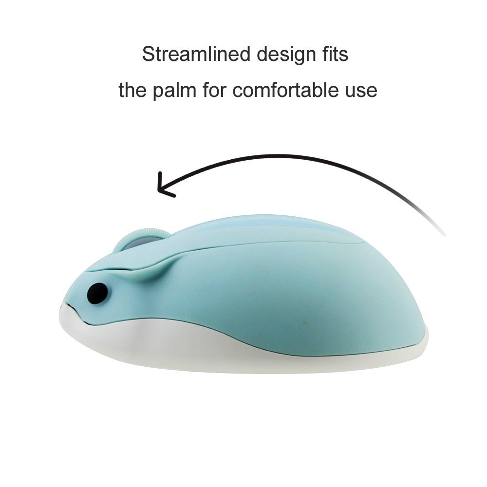 Ratón de hámster de dibujos animados para ordenador, Ratón Óptico inalámbrico de 2,4G, ergonómico, Mini, 3D, para oficina, para chico y Chica, con almohadilla de semillas
