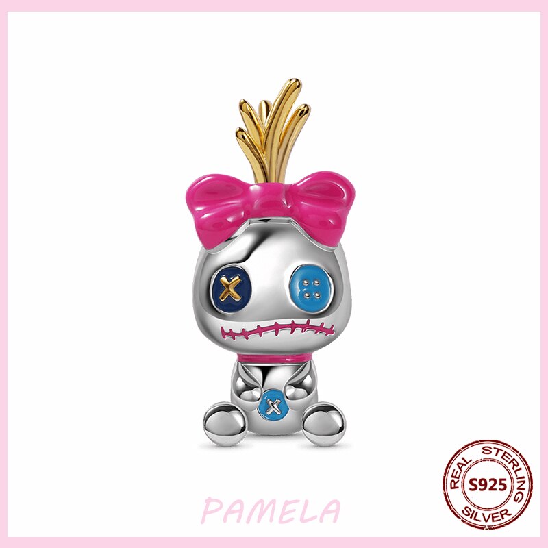 PAMELA-abalorios de plata esterlina 925 para mujer, abalorios de flamenco rosa, perro, búho, Animal, bricolaje para pulsera colgante Original, joyería de: YBT667