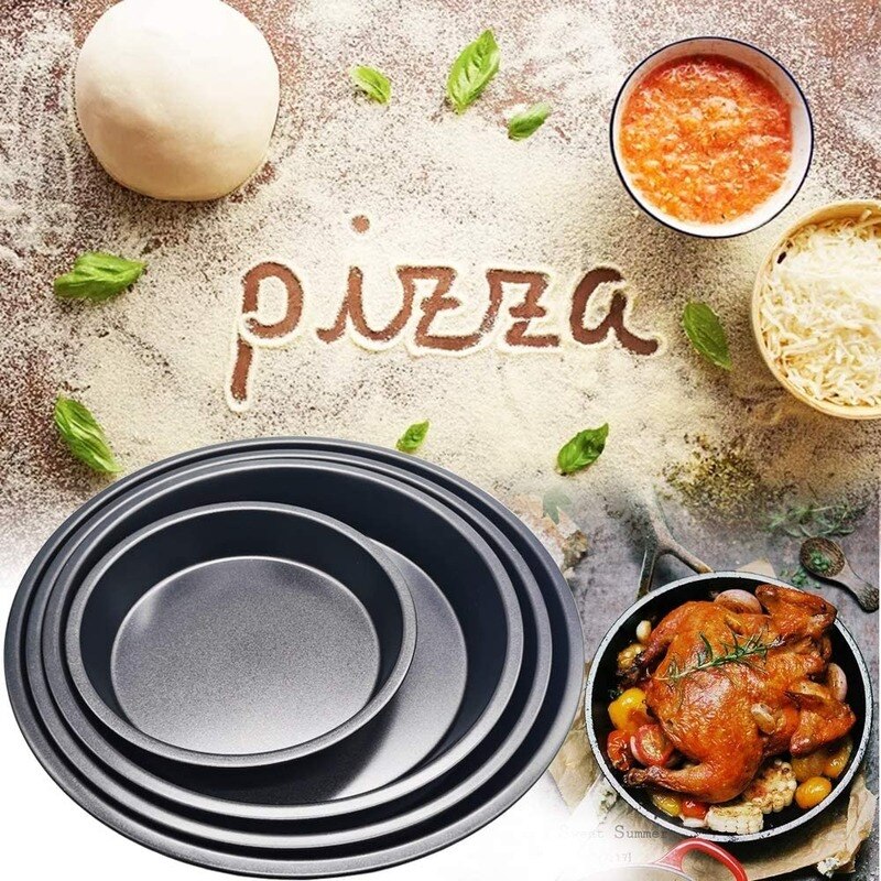 Plateau de cuisson pour Pizza en métal, 6/8/9/10 pouces, rond, adapté à la cuisine domestique, four à pâtisserie, outils de cuisson, assiette à dîner
