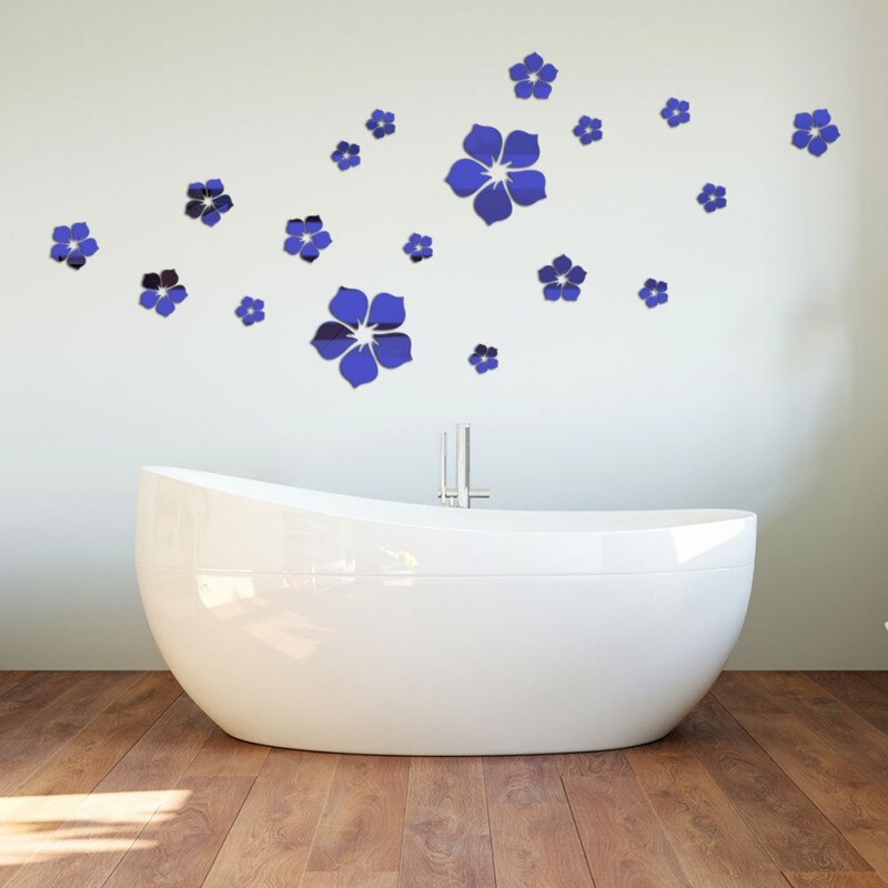 Akryl iirror blomma väggdekor dekor vägg 3d spegel dekaler väggmålningar barnrum bakgrund väggdekoration